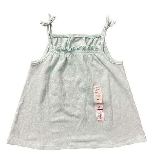 Jumping Beans Toddler Girl’s Aqua Blue Tie Shoulder Tank Top 5T - Picture 1 of 8